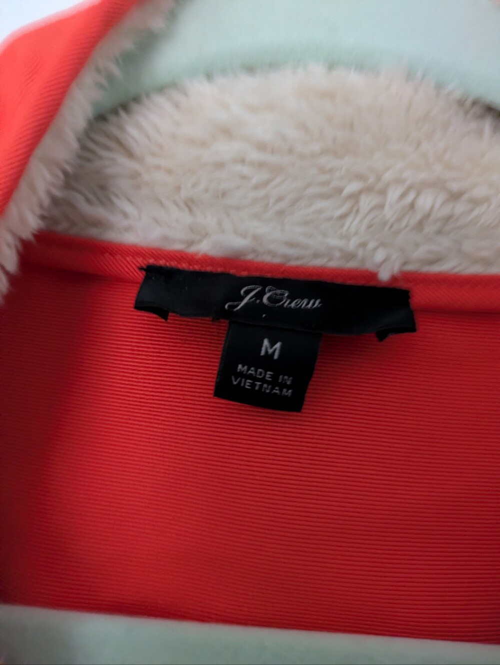 EUC JCrew tan & orange zip-up fleece jacket - Picture 2 of 9